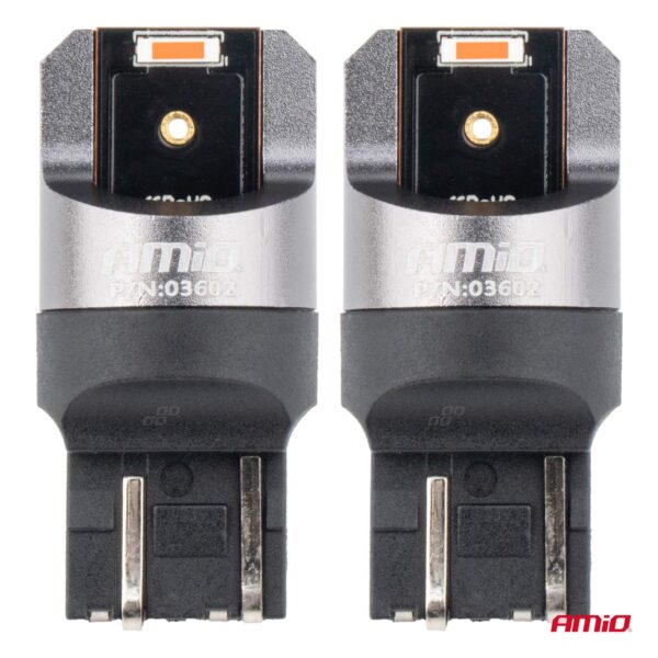 Amio ΛΑΜΠΑΚΙΑ W21/5W 7443 12/24V 6.000K 2xSMD LED FULL CAN-BUS ΚΟΚΚΙΝΟ PRO SERIES  AMIO - 2 Τεμ. - Image 2