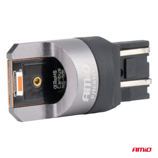 Amio ΛΑΜΠΑΚΙΑ W21/5W 7443 12/24V 6.000K 2xSMD LED FULL CAN-BUS ΚΟΚΚΙΝΟ PRO SERIES  AMIO - 2 Τεμ. - Image 3