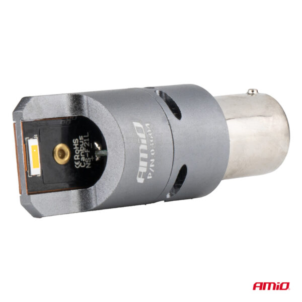 Amio ΛΑΜΠΑΚΙΑ PY21W BAU15s 12/24V 6.000K 2xSMD LED FULL CAN-BUS(ΜΕ ΑΝΕΜΙΣΤΗΡΑΚΙ) ΠΟΡΤΟΚΑΛΙ PRO SERIES AMIO - 2 Τεμ. - Image 3