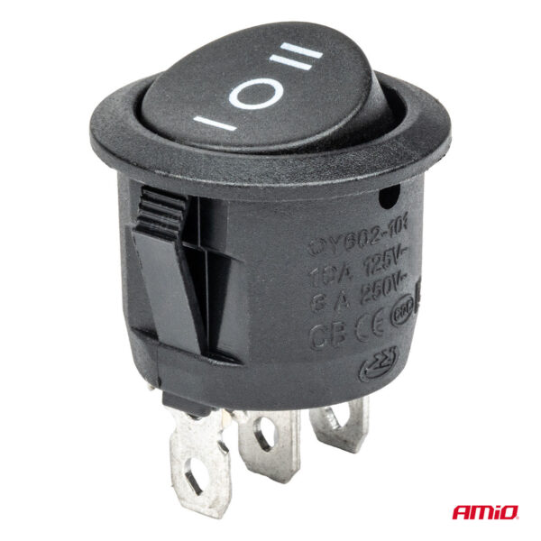 Amio ΔΙΑΚΟΠΤΗΣ 230V 6A ON-OFF-ON 3 ΕΠΑΦΩΝ ΣΤΡΟΓΓΥΛΟΣ BU03 ΑΜΙΟ - 1 ΤΕΜ. - Image 2