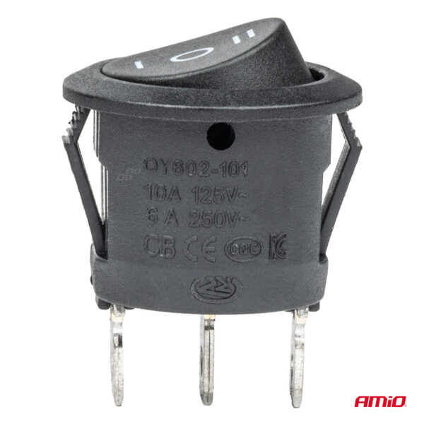 Amio ΔΙΑΚΟΠΤΗΣ 230V 6A ON-OFF-ON 3 ΕΠΑΦΩΝ ΣΤΡΟΓΓΥΛΟΣ BU03 ΑΜΙΟ - 1 ΤΕΜ. - Image 3