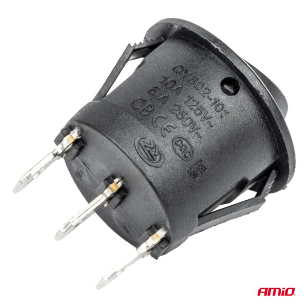 Amio ΔΙΑΚΟΠΤΗΣ 230V 6A ON-OFF-ON 3 ΕΠΑΦΩΝ ΣΤΡΟΓΓΥΛΟΣ BU03 ΑΜΙΟ - 1 ΤΕΜ. - Image 4