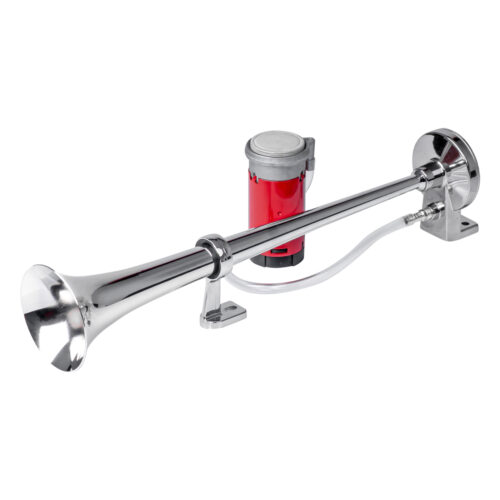 Amio ΚΟΡΝΑ ΠΝΕΥΜΑΤΙΚΗ ΜΟΝΗ 12V (ΜΗΚΟΣ:45 cm ΔΙΑΜΕΤΡΟΣ ΕΞΟΔΟΥ: 9cm) ΧΡΩΜΙΟΥ AMIO – 1 Τεμ.