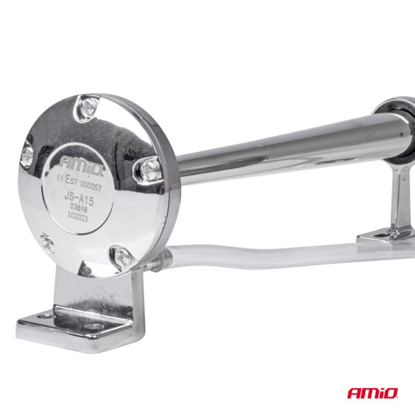 Amio ΚΟΡΝΑ ΠΝΕΥΜΑΤΙΚΗ ΜΟΝΗ 12V (ΜΗΚΟΣ:45 cm ΔΙΑΜΕΤΡΟΣ ΕΞΟΔΟΥ: 9cm) ΧΡΩΜΙΟΥ AMIO - 1 Τεμ. - Image 2