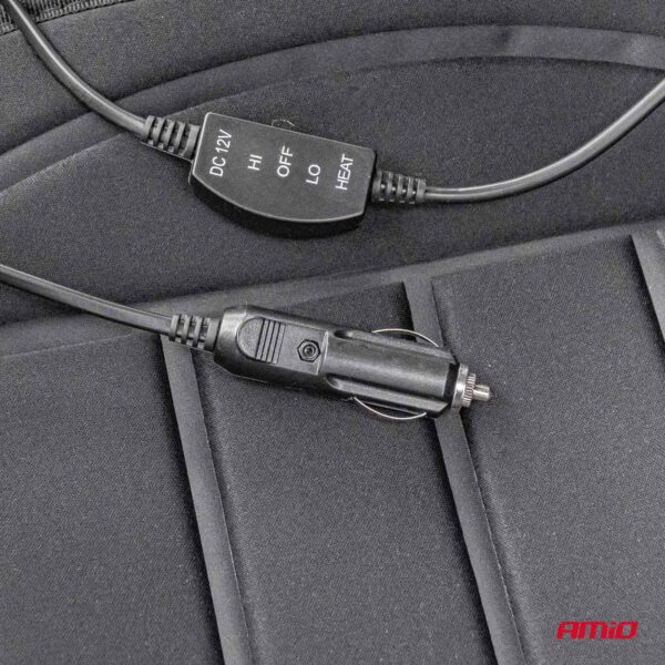 Amio ΠΛΑΤΟΚΑΘΙΣΜΑ ΘΕΡΜΑΙΝΟΜΕΝΟ 12V 98x50cm ΑΦΡΩΔΕΣ ΥΛΙΚΟ ΚΑΙ ΥΦΑΣΜΑ ΜΑΥΡΟ AMIO - 1 ΤΕΜ. - Image 3