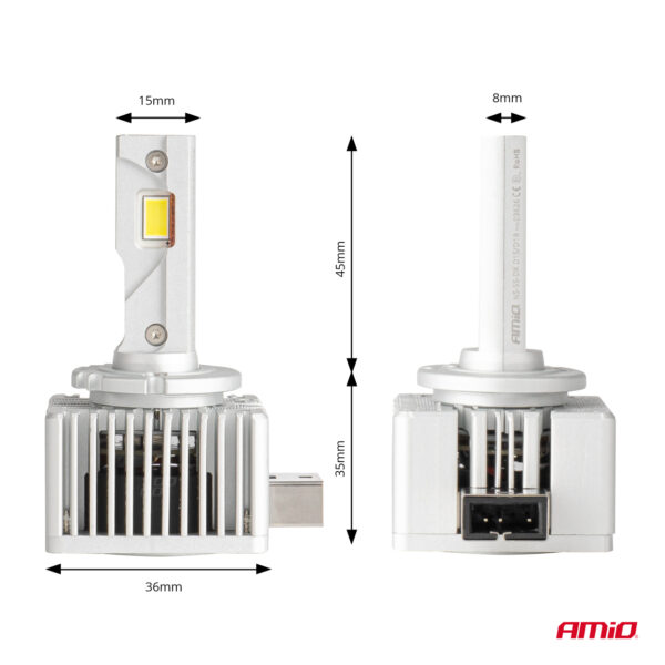 Amio ΛΑΜΠΕΣ LED D1S/D1R 12V 6.000K 6800lm CAN-BUS D-BASIC SERIES AMIO - 2 Τεμ. - Image 3