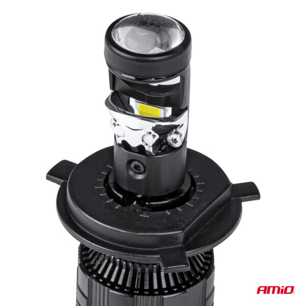 Amio ΛΑΜΠΕΣ H4 PL-LENS SERIES 9>36V 60W 5.000K 3.800lm LED 2x4575 SMD CAN-BUS ΜΕ ΠΡΟΤΖΕΚΤΟΡΑ AMIO - 2 Τεμ. - Image 2