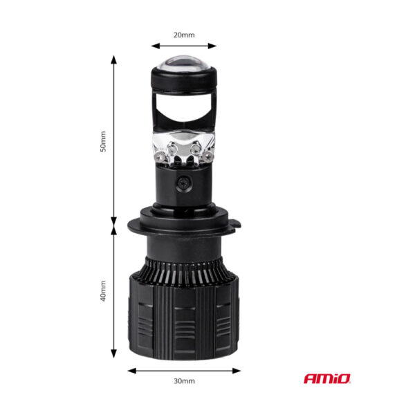 Amio ΛΑΜΠΕΣ H7 PL-LENS SERIES 9>36V 60W 5.000K 3.800lm LED 2x4575 SMD CAN-BUS ΜΕ ΠΡΟΤΖΕΚΤΟΡΑ AMIO - 2 Τεμ. - Image 3