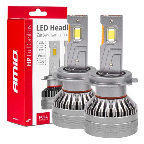 Amio ΛΑΜΠΕΣ H7 9>48V 6.500K 4.500lm 50W HP SERIES LED CAN-BUS (ΜΕ ΨΥΚΤΡΑ AMIO – 2 Τεμ.