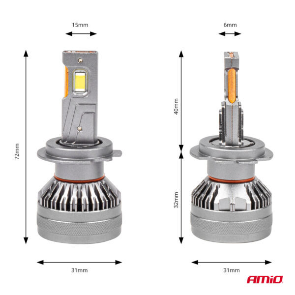Amio ΛΑΜΠΕΣ H7 9>48V 6.500K 4.500lm 50W HP SERIES LED CAN-BUS (ΜΕ ΨΥΚΤΡΑ AMIO - 2 Τεμ. - Image 2