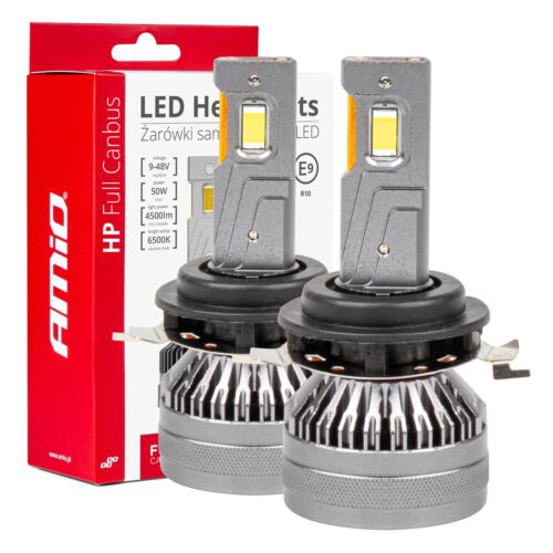 Amio ΛΑΜΠΕΣ H7-1 9>48V 6.500K 4.500lm 50W HP SERIES LED CAN-BUS ΜΕ ΨΥΚΤΡΑ AMIO – 2 Τεμ.