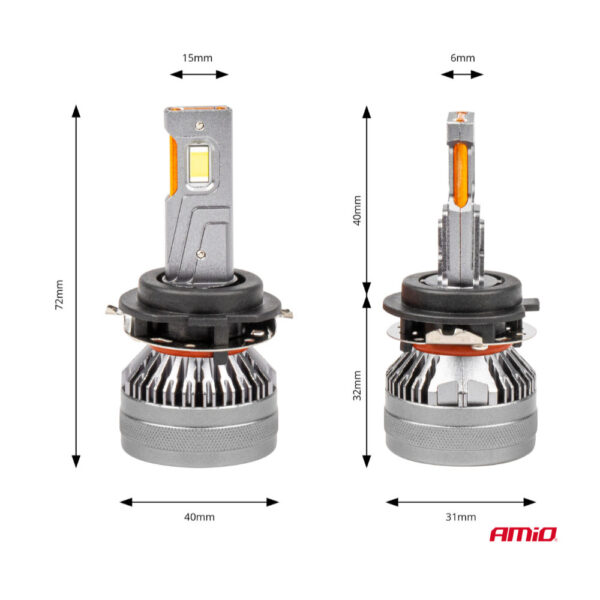Amio ΛΑΜΠΕΣ H7-6 9>48V 6.500K 4.500lm 50W HP SERIES LED CAN-BUS ΜΕ ΨΥΚΤΡΑ AMIO - 2 Τεμ. - Image 4