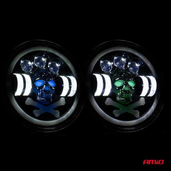 Amio ΠΡΟΒΟΛΕΑΣ ΕΡΓΑΣΙΑΣ ΣΤΡΟΓΓΥΛΟΣ LED SKULL 5.500lm 9>36V 60W 6.000K -Φ170x170x65mm 4 ΧΡΗΣΕΩΝ ΑΜΙΟ - 1 ΤΕΜ. - Image 3