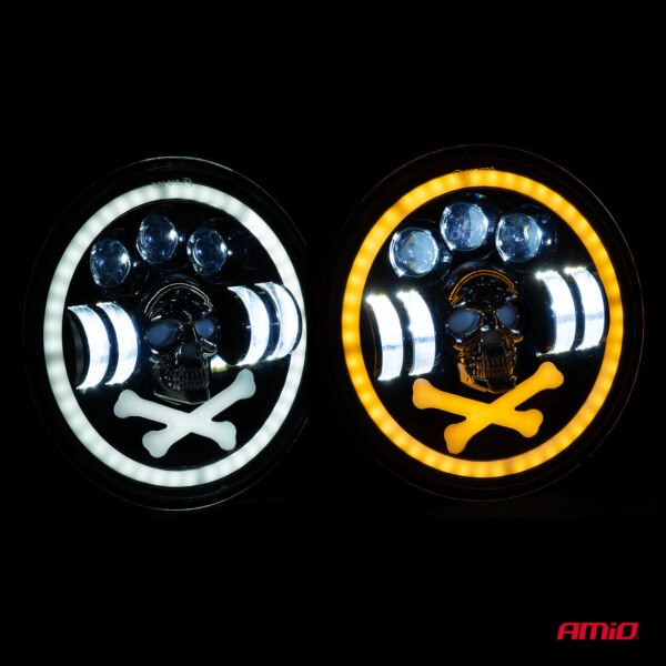 Amio ΠΡΟΒΟΛΕΑΣ ΕΡΓΑΣΙΑΣ ΣΤΡΟΓΓΥΛΟΣ LED SKULL 5.500lm 9>36V 60W 6.000K -Φ170x170x65mm 4 ΧΡΗΣΕΩΝ ΑΜΙΟ - 1 ΤΕΜ. - Image 4