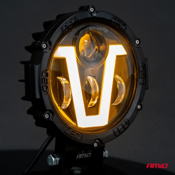 Amio ΠΡΟΒΟΛΕΑΣ ΕΡΓΑΣΙΑΣ ΣΤΡΟΓΓΥΛΟΣ V-LIGHT 5.500lm 9>36V 60W 6.000K Φ198x172x60mm 4 ΧΡΗΣΕΩΝ ΑΜΙΟ - 1 ΤΕΜ. - Image 4