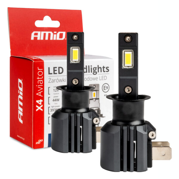 Amio ΛΑΜΠΕΣ LED  H3 12V 44W 6.500K 3.936lm CSP X4 SERIES AVIATOR PLUG & PLAY ΑΜΙΟ - 2 ΤΕΜ.
