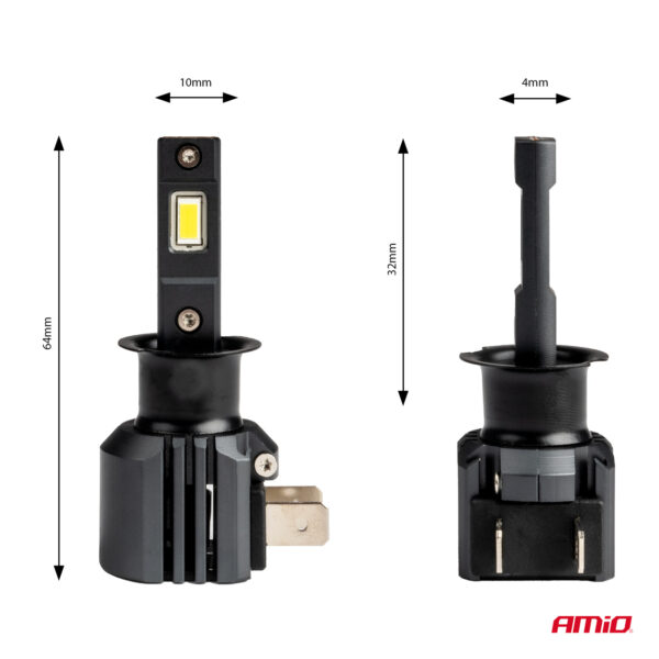 Amio ΛΑΜΠΕΣ LED  H3 12V 44W 6.500K 3.936lm CSP X4 SERIES AVIATOR PLUG & PLAY ΑΜΙΟ - 2 ΤΕΜ. - Image 3