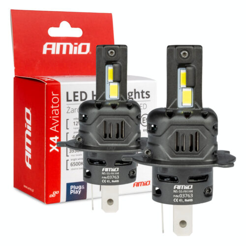 Amio ΛΑΜΠΕΣ LED H4 12V 44W 6.500K 3.936lm CSP X4 SERIES AVIATOR PLUG & PLAY ΑΜΙΟ – 2 ΤΕΜ.