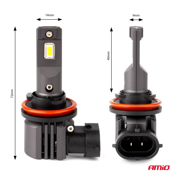 Amio ΛΑΜΠΕΣ LED H8/H9/H11 12V 44W 6.500K 3.936lm X4 SERIES AVIATOR PLUG & PLAY ΑΜΙΟ - 2 ΤΕΜ. - Image 3