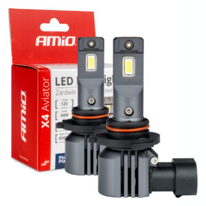 Amio ΛΑΜΠΕΣ LED HB3 12V 44W 6.500K 3.936lm LED X4 SERIES AVIATOR PLUG & PLAY AMIO -  2 ΤΕΜ.