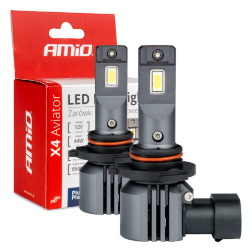 Amio ΛΑΜΠΕΣ LED HB3 12V 44W 6.500K 3.936lm LED X4 SERIES AVIATOR PLUG & PLAY AMIO –  2 ΤΕΜ.