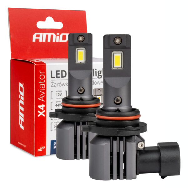 Amio ΛΑΜΠΕΣ HB4 12V 44W 6.500K 3.936lm LED X4 SERIES AVIATOR PLUG & PLAY AMIO 2ΤΕΜ.