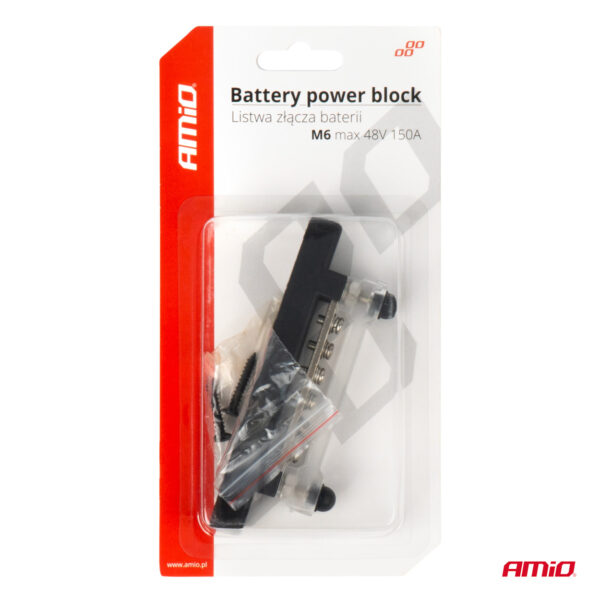 Amio ΜΠΑΡΑ ΚΑΛΩΔΙΩΝ / ΤΕΡΜΑΤΙΚΟ 6 ΘΕΣΕΩΝ M6 max 48V  AMIO - 1 Τεμ. - Image 4