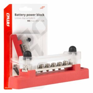 Amio ΜΠΑΡΑ ΚΑΛΩΔΙΩΝ / ΤΕΡΜΑΤΙΚΟ 6 ΘΕΣΕΩΝ max 48V​ ΚΟΚΚΙΝΟ AMIO - 1 Τεμ.