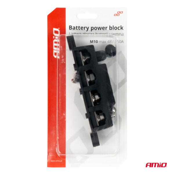 Amio ΜΠΑΡΑ ΚΑΛΩΔΙΩΝ / ΤΕΡΜΑΤΙΚΟ 4 ΘΕΣΕΩΝ M10 max 48V  AMIO - 1 Τεμ. - Image 4