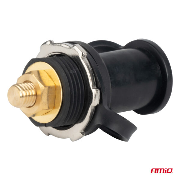 Amio ΠΟΛΟΣ ΜΠΑΤΑΡΙΑΣ ΑΡΝΗΤΙΚΟΣ 3/8'' M10 max.48V 250A ΣΕ ΜΑΥΡΟ ΧΡΩΜΑ ΜΕ ΚΑΠΑΚΙ AMIO - 1 Τεμ. - Image 2