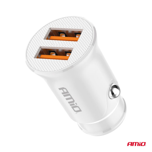 Amio ΦΟΡΤΙΣΤΗΣ ΑΝΑΠΤΗΡΑ 12/24V ΜΕ 2 ΘΥΡΕΣ 2xUSB 10.5W 5V/2.1A ΛΕΥΚΟΣ AMIO - 1 Τεμ. - Image 3
