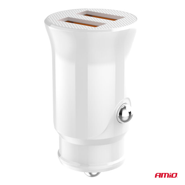 Amio ΦΟΡΤΙΣΤΗΣ ΑΝΑΠΤΗΡΑ 12/24V ΜΕ 2 ΘΥΡΕΣ 2xUSB 10.5W 5V/2.1A ΛΕΥΚΟΣ AMIO - 1 Τεμ. - Image 4