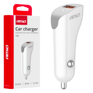 Amio ΦΟΡΤΙΣΤΗΣ ΑΝΑΠΤΗΡΑ 12/24V ΜΕ 1 ΘΥΡΑ USB 10.5W 5V/2.1A ΛΕΥΚΟΣ AMIO - 1 Τεμ.