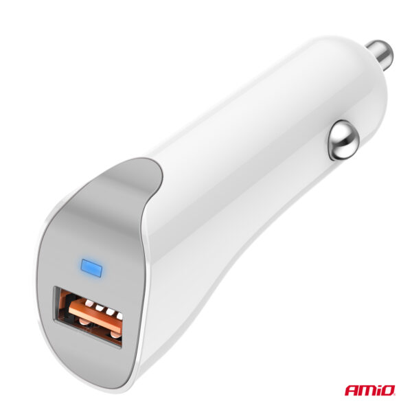 Amio ΦΟΡΤΙΣΤΗΣ ΑΝΑΠΤΗΡΑ 12/24V ΜΕ 1 ΘΥΡΑ USB 10.5W 5V/2.1A ΛΕΥΚΟΣ AMIO - 1 Τεμ. - Image 2