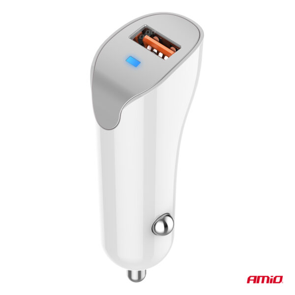 Amio ΦΟΡΤΙΣΤΗΣ ΑΝΑΠΤΗΡΑ 12/24V ΜΕ 1 ΘΥΡΑ USB 10.5W 5V/2.1A ΛΕΥΚΟΣ AMIO - 1 Τεμ. - Image 4