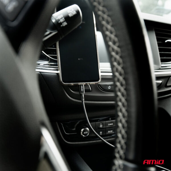 Amio ΚΑΛΩΔΙΑ ΦΟΡΤΙΣΗΣ ΚΑΙ ΜΕΤΑΦΟΡΑΣ ΔΕΔΟΜΕΝΩΝ USB TYPE C ΣΕ APPLE LIGHTING 100CM 20W ΜΑΥΡΟ ΑΜΙΟ - 1 ΤΕΜ. - Image 3