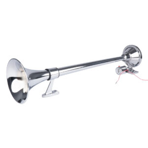 Amio ΚΟΡΝΑ ΠΝΕΥΜΑΤΙΚΗ ΜΟΝΗ 12/24V 150dB ΜΗΚΟΣ:64 cm  ΧΡΩΜΙΟ ΑΜΙΟ - 1 ΤΕΜ.