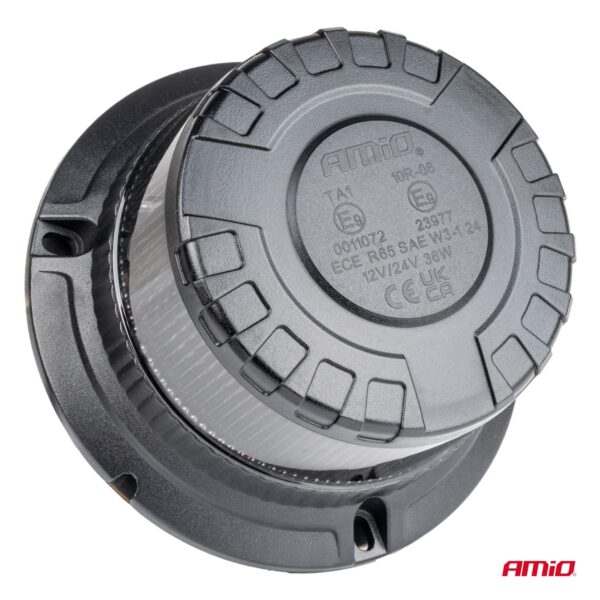 Amio ΦΑΡΟΣ ΦΙΜΕ HEAVY DUTY W28M 12/24V ΠΟΡΤΟΚΑΛΙ 16LED ΜΑΓΝΗΤΙΚΟΣ/ΒΙΔΩΤΟΣ ΜΕ ΦΙΣ ΑΝΑΠΤΗΡΑ Υ89mm Φ110mm AMIO - 1 τεμ. - Image 2