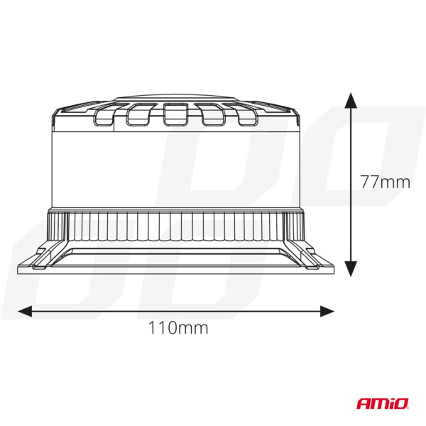 Amio ΦΑΡΟΣ ΦΙΜΕ HEAVY DUTY W28B 12/24V ΠΟΡΤΟΚΑΛΙ 16LED ΒΙΔΩΤΟΣ Υ77mm Φ110mm AMIO - 1 τεμ. - Image 4