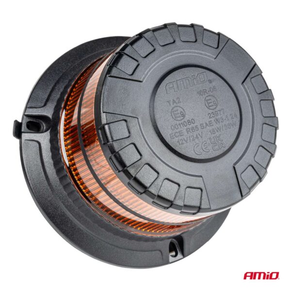 Amio ΦΑΡΟΣ HEAVY DUTY W29M 12/24V ΠΟΡΤΟΚΑΛΙ 16LED ΜΑΓΝΗΤΙΚΟΣ/ΒΙΔΩΤΟΣ ΜΕ ΦΙΣ ΑΝΑΠΤΗΡΑ Υ103mm Φ110mm AMIO - 1 τεμ. - Image 2