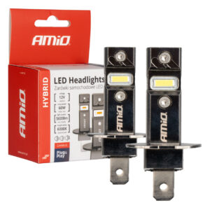 Amio ΛΑΜΠΕΣ LED H3 12V 60W 6.000K 5.600lm +400% LED CAN-BUS HYBRID SERIES AMIO - 2 ΤΕΜ.