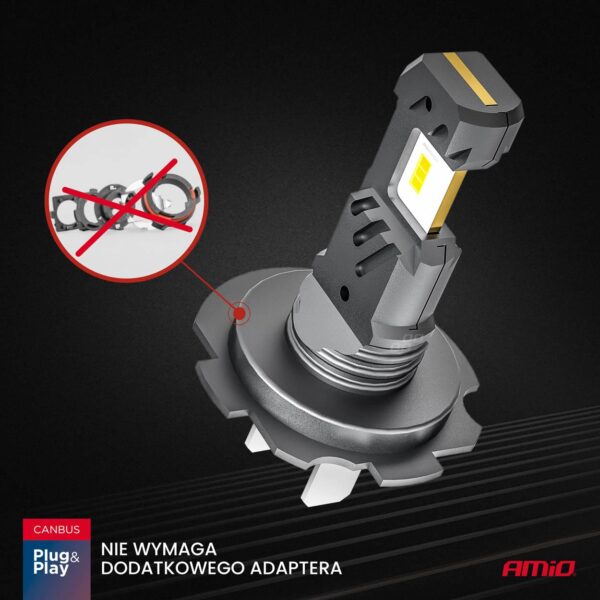 Amio ΛΑΜΠΕΣ LED H7/H18 12V 60W 6.000K 5.600lm +400% LED CAN-BUS HYBRID SERIES AMIO - 2 ΤΕΜ. - Image 2