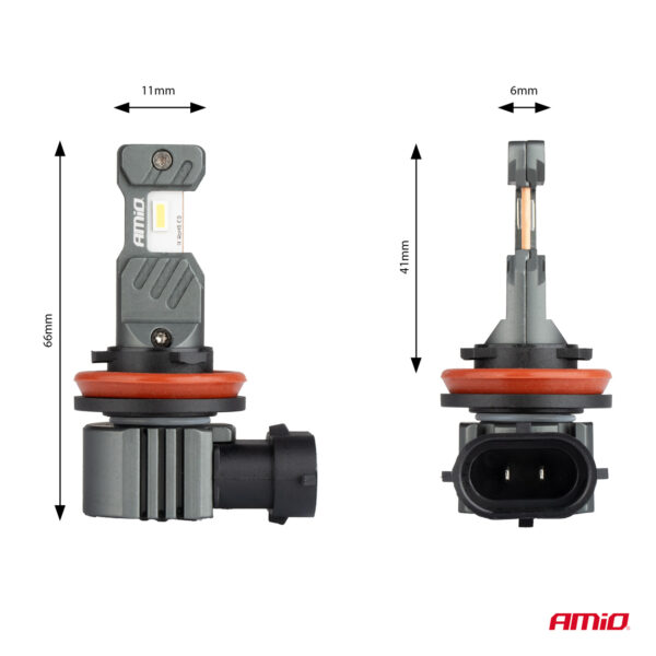 Amio ΛΑΜΠΕΣ LED H8/H9/H11/H16 12V 60W 6.000K 5.600lm +400% LED CAN-BUS HYBRID SERIES AMIO - 2 ΤΕΜ. - Image 4