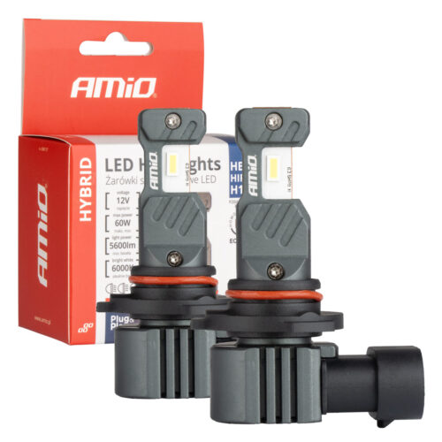 Amio ΛΑΜΠΕΣ LED HΒ3 9005 / HIR1 / H10 12V 60W 6.000K 5.600lm +400% LED CAN-BUS HYBRID SERIES AMIO – 2 ΤΕΜ.