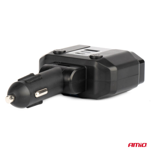 Amio ΑΝΤΑΠΤΟΡΑΣ ΑΝΑΠΤΗΡΑ ΔΙΠΛΟΣ 12/24V ΜΕ ΒΟΛΤΟΜΕΤΡΟ ΜΕ 3 ΘΥΡΕΣ USB AMIO - 1 Τεμ. - Image 3