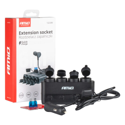 Amio ΑΝΤΑΠΤΟΡΑΣ ΑΝΑΠΤΗΡΑ ΤΕΤΡΑΠΛΟΣ 12/24V 216W MAX ΜΕ 2 ΘΥΡΕΣ USB PD30W/QC3.0 AMIO – 1 Τεμ.