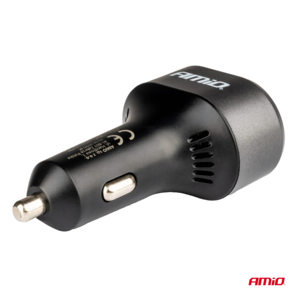 Amio ΦΟΡΤΙΣΤΗΣ ΑΝΑΠΤΗΡΑ ΜΕ 3 ΘΥΡΕΣ 2xUSB-C 65W/20W+USB-A QUICK CHARGE 3.0 ΜΑΥΡΟ AMIO - 1 Τεμ. - Image 4