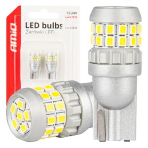 Amio ΛΑΜΠΑΚΙΑ T10 W5W 12V/24V LED CAN-BUS 30xSMD 2016 ΛΕΥΚΟ 5500K ΑΜΙΟ - 2 ΤΕΜ.