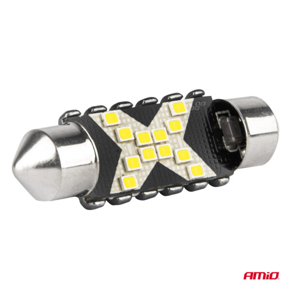Amio ΛΑΜΠΑΚΙΑ ΠΛΑΦΟΝΙΕΡΑΣ 41mm 12/24V C5W 5500K 12xSMD 2016 CAN-BUS FESTOON (ΛΕΥΚΟ) ΑΜΙΟ - 2 ΤΕΜ. - Image 4