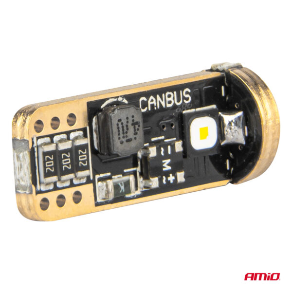 Amio ΛΑΜΠΑΚΙΑ T10 W5W 12V/24V LED CAN-BUS 3xSMD 3838 ΛΕΥΚΟ 5500K ΑΜΙΟ - 2 ΤΕΜ. - Image 3